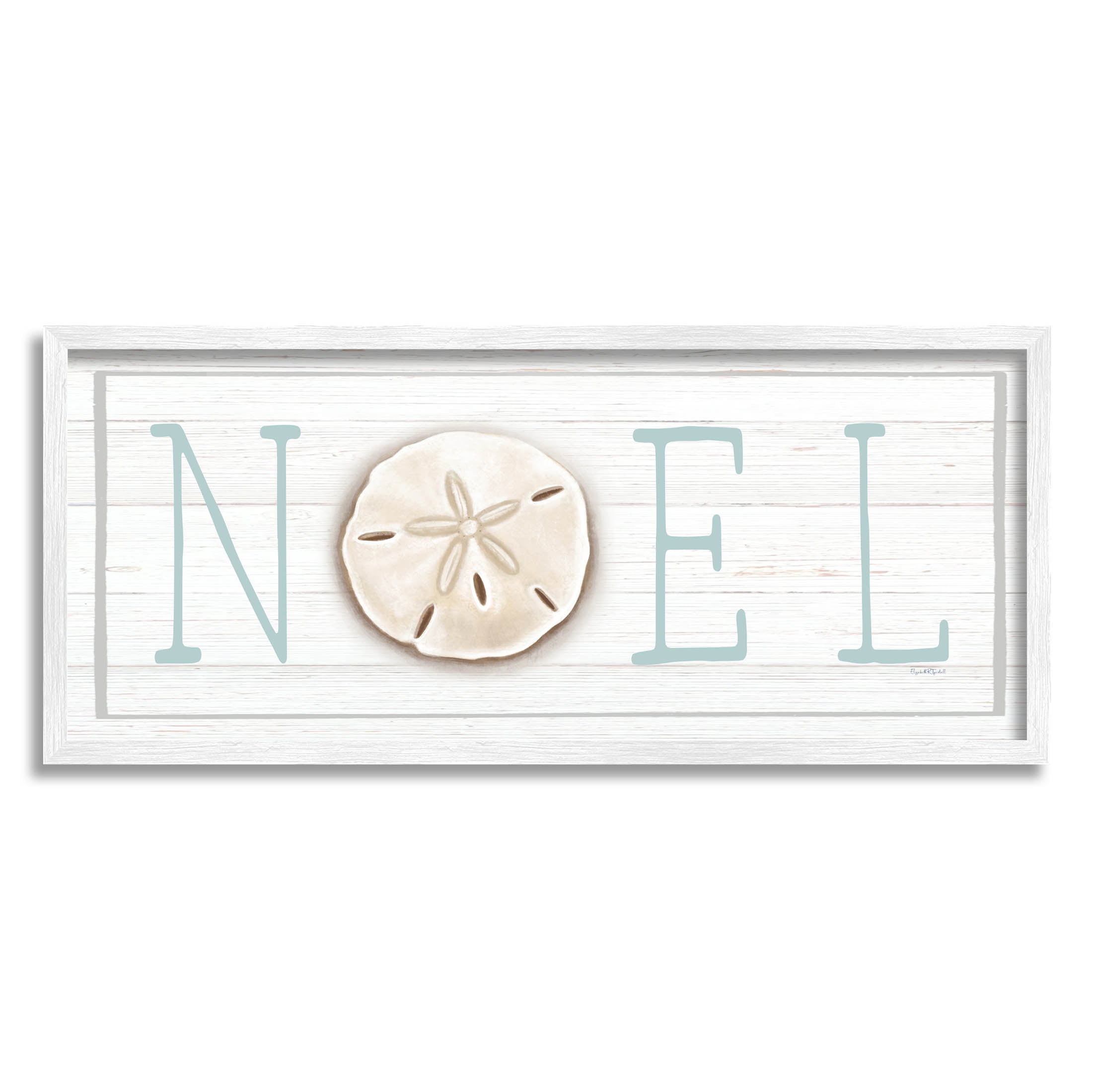 Noel Holiday Sand Dollar White Framed Wall Art