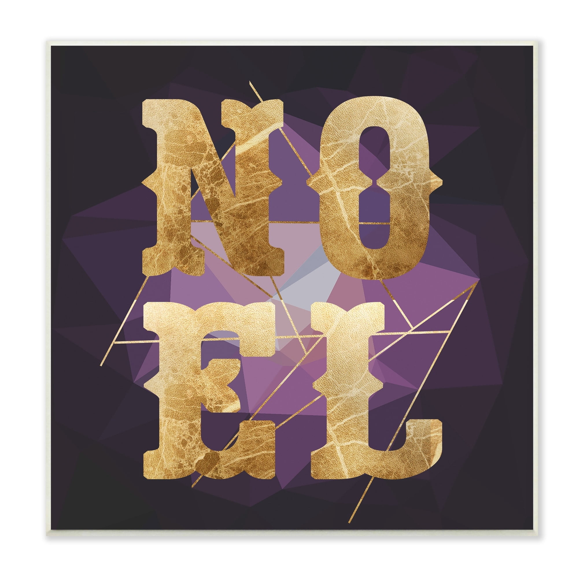 Stupell Industries Noel Typography Purple Geometric Shapes Glam Christmas Holiday Painting Unframed Art Print Wall Art, 12 x 12