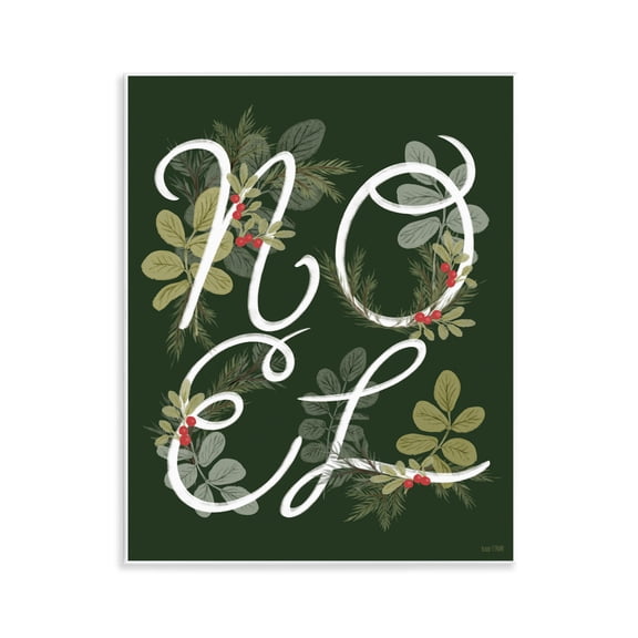 Stupell Industries Noel with Modern Botanicals Wall Plaque Art design by House Fenway, 14 x 11