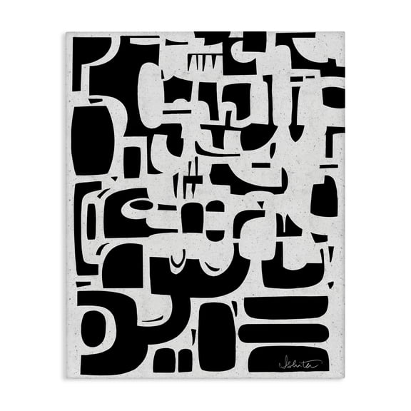 Stupell Industries Noir Contemporary Shapes Canvas Wall Art design by Ishita Banerjee, 30 x 24