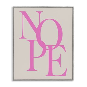 Stupell Industries Nope Contemporary Typography Quotes and Sayings Painting Gray Framed Art Print Wall Art, 24 x 30