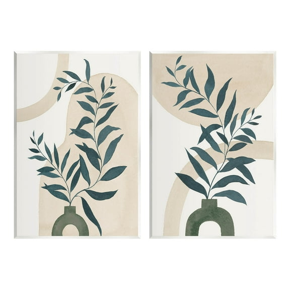 Stupell Industries Nordic Herb Vase Shapes Graphic Art Unframed Art Print Wall Art, Set of 2, Design by Grace Popp