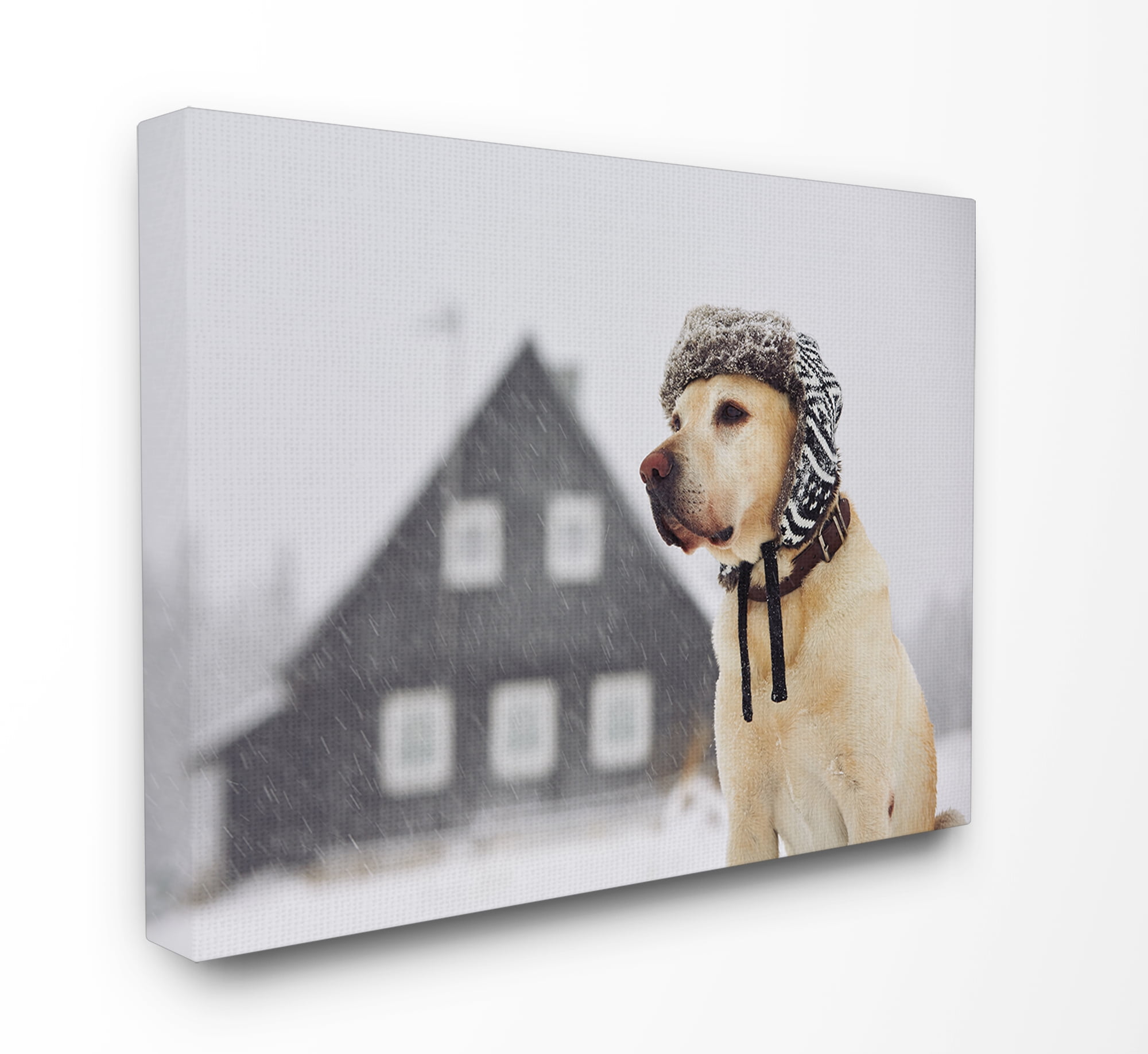 Stupell Industries Nordic Vibes Golden Retriever Dog Animals & Insects Painting Gallery Wrapped Canvas Art Print Wall Art, 16 x 20