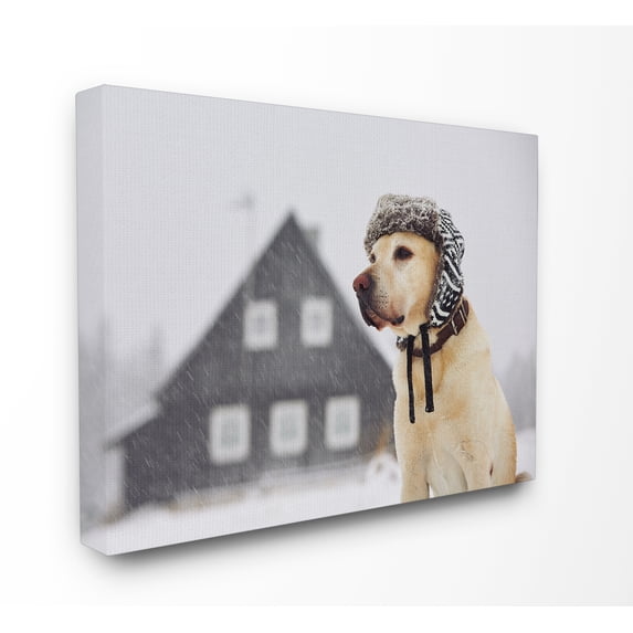 Stupell Industries Nordic Vibes Golden Retriever Dog Animals & Insects Painting Gallery Wrapped Canvas Art Print Wall Art, 24 x 30
