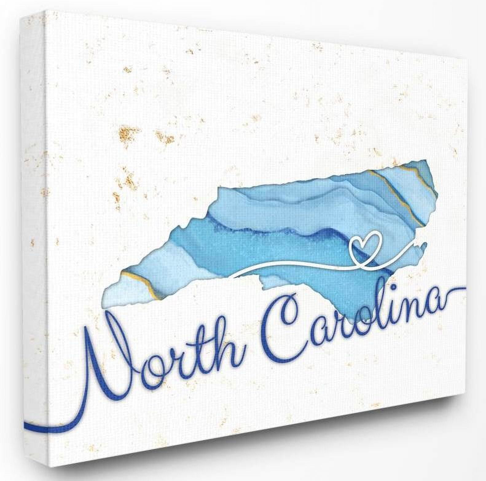 Stupell Industries North Carolina Agate Blue US State Design Canvas Wall Art by Ziwei Li