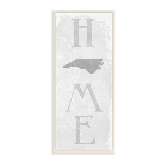 Stupell Industries North Carolina Home State Map Grey Textured Word Design Wall Plaque Art by Daphne Polselli