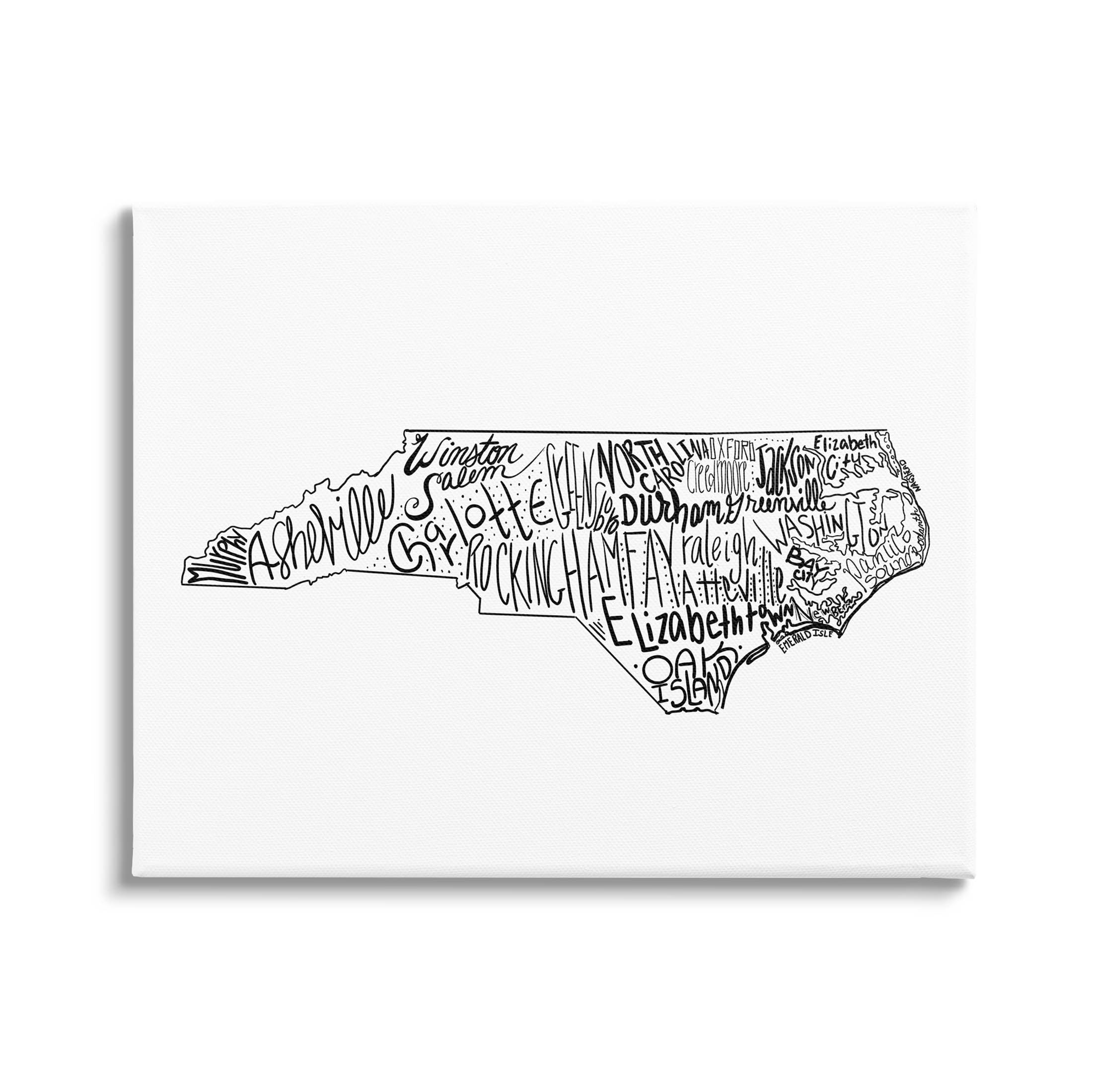 Stupell Industries North Carolina State Cities Graphic Art Gallery Wrapped Canvas Print Wall Art, Design by The Saturday Evening Post
