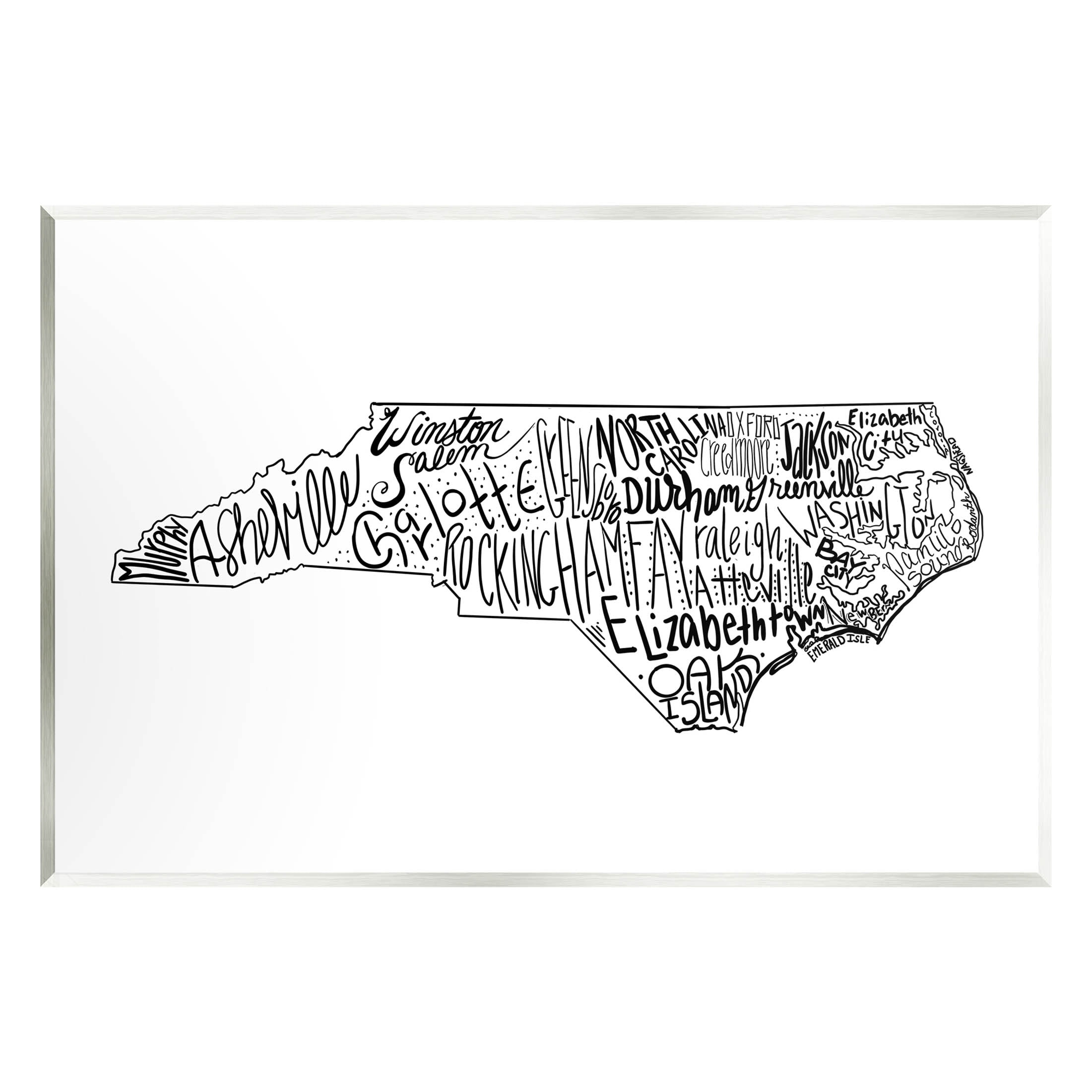 Stupell Industries North Carolina State Cities Graphic Art Unframed Art Print Wall Art, Design by The Saturday Evening Post