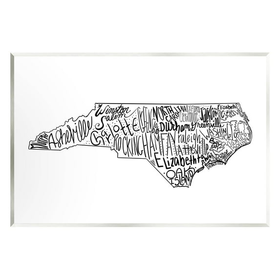 Stupell Industries North Carolina State Cities Graphic Art Unframed Art Print Wall Art, Design by The Saturday Evening Post