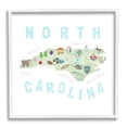 thumbnail image 1 of Stupell Industries North Carolina Tourist Diagram Travel & Places Painting White Framed Art Print Wall Art, 1 of 7