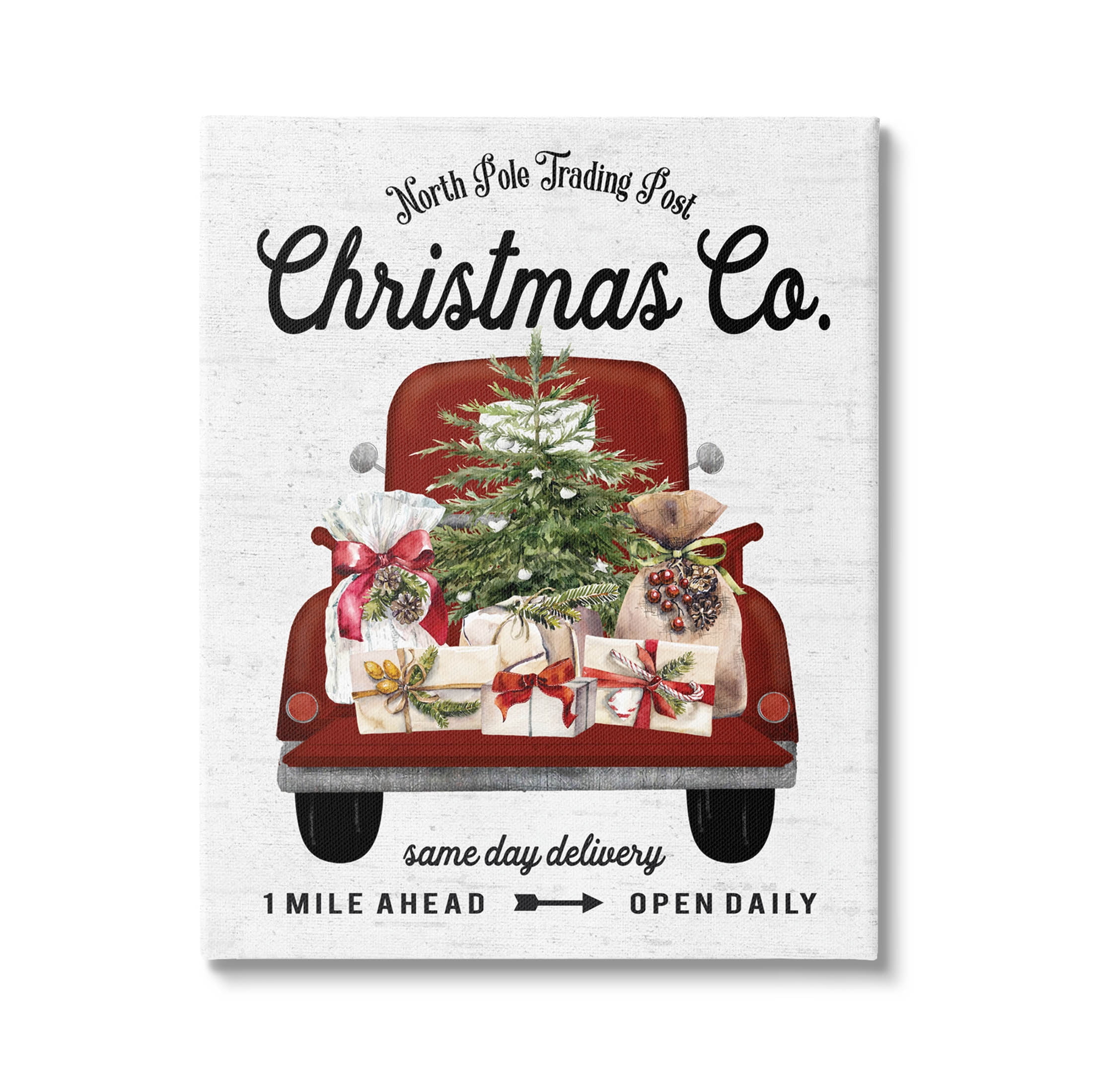 Stupell Industries North Pole Christmas Co. Sign Graphic Art Gallery Wrapped Canvas Print Wall Art, Design by Lettered and Lined