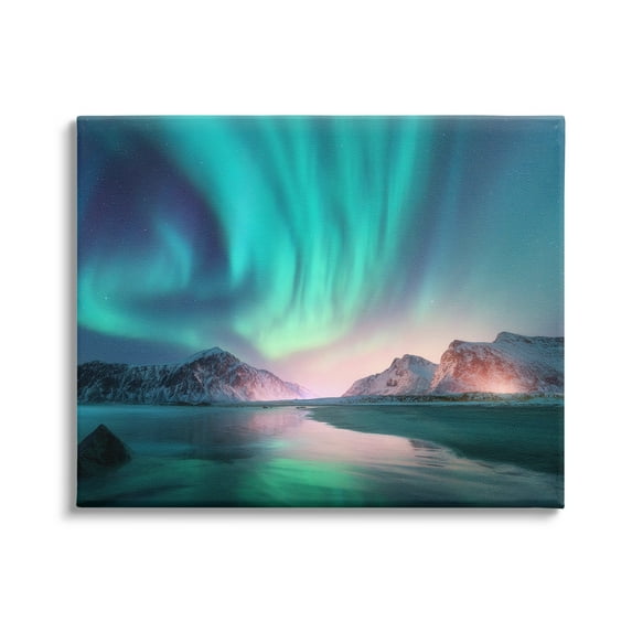 Stupell Industries Northern Lights Photography Nature Photography Gallery Wrapped Canvas Print Wall Art, 20 x 16