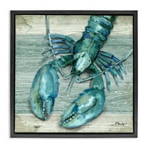 Stupell Industries Northpoint Lobster Rustic Sealife Animals & Insects Painting Black Floater Framed Canvas Art Print Wall Art, 18 x 18