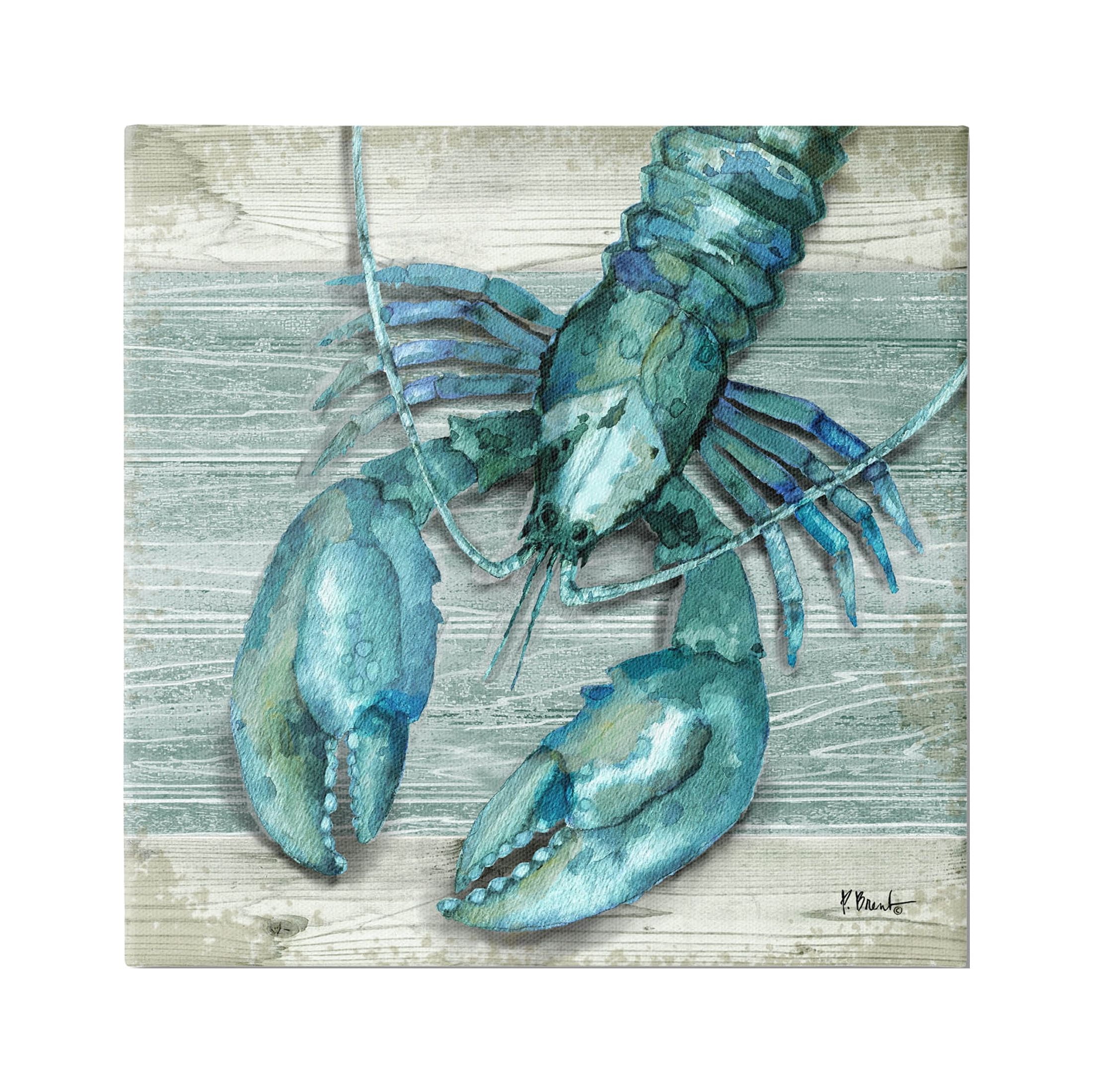 Stupell Industries Northpoint Lobster Rustic Sealife Graphic Art Gallery Wrapped Canvas Print Wall Art, Design by Paul Brent