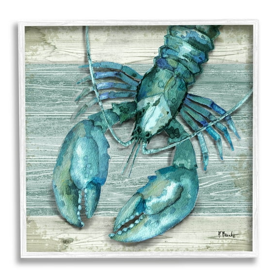 Stupell Industries Northpoint Lobster Rustic Sealife Graphic Art White Framed Art Print Wall Art, Design by Paul Brent