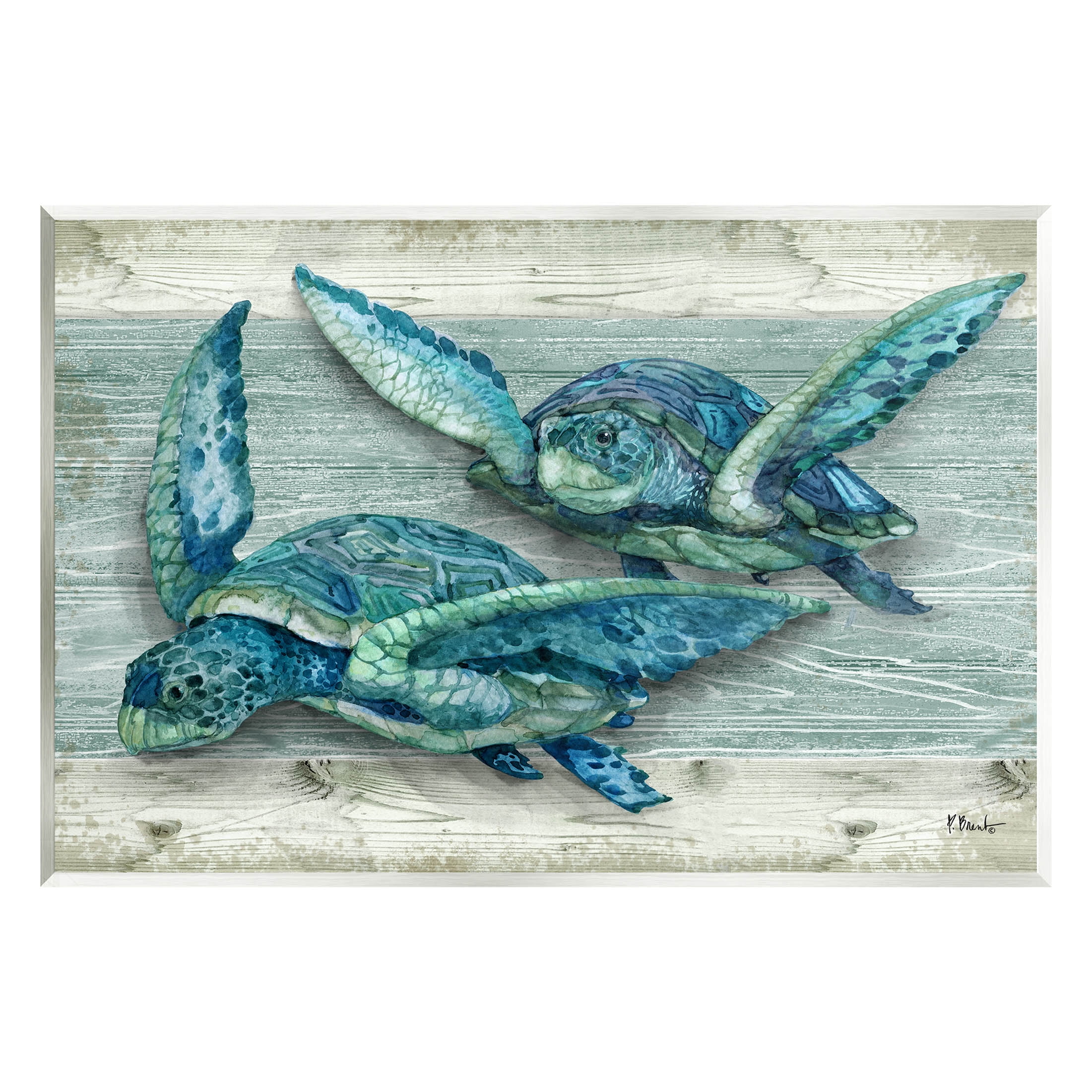 Stupell Industries Northpoint Sea Turtles Sealife Graphic Art Unframed Art Print Wall Art, Design by Paul Brent