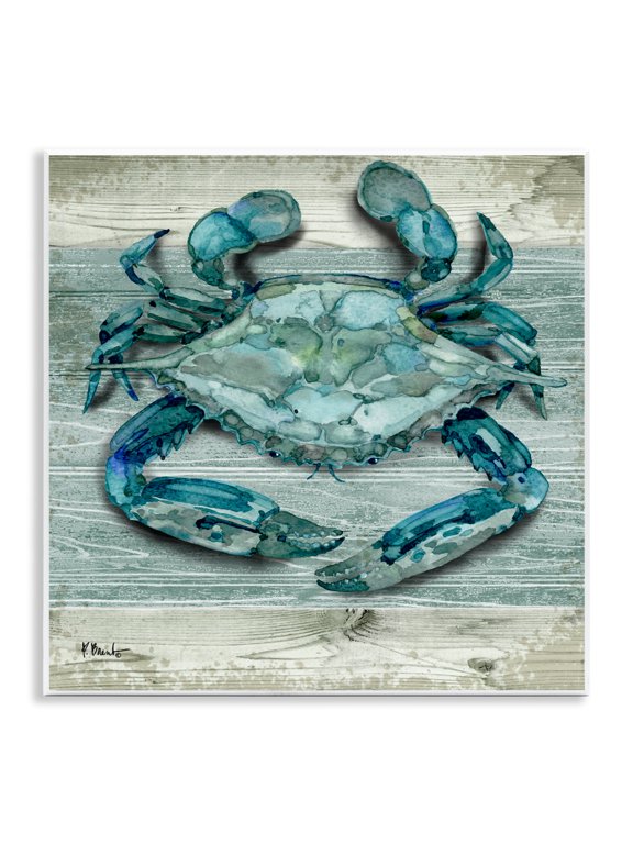 Industries Coastal Northpoint Sealife Rustic Crab Wall Plaque Art, 12 x 12, by Paul Brent