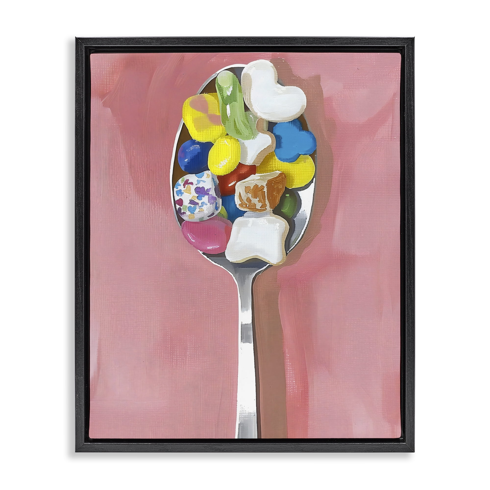 Stupell Industries Nostalgic Fun Breakfast Spoon Black Framed Floater Canvas Wall Art, design by The Prints Vibe