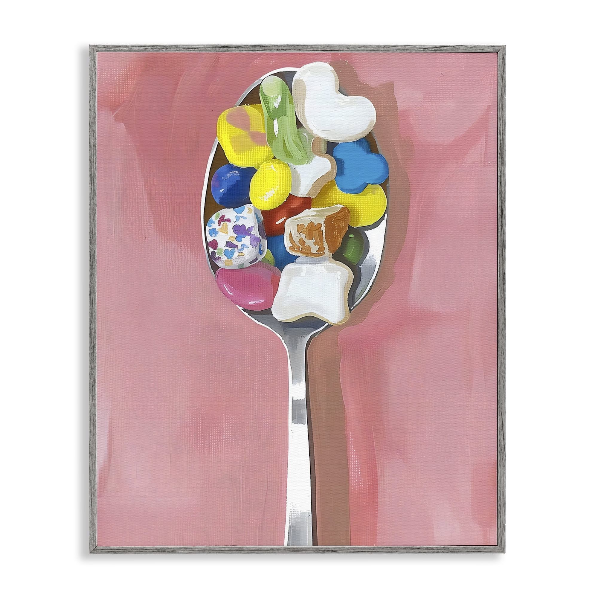 Stupell Industries Nostalgic Fun Breakfast Spoon Gray Framed Giclee Art, design by The Prints Vibe