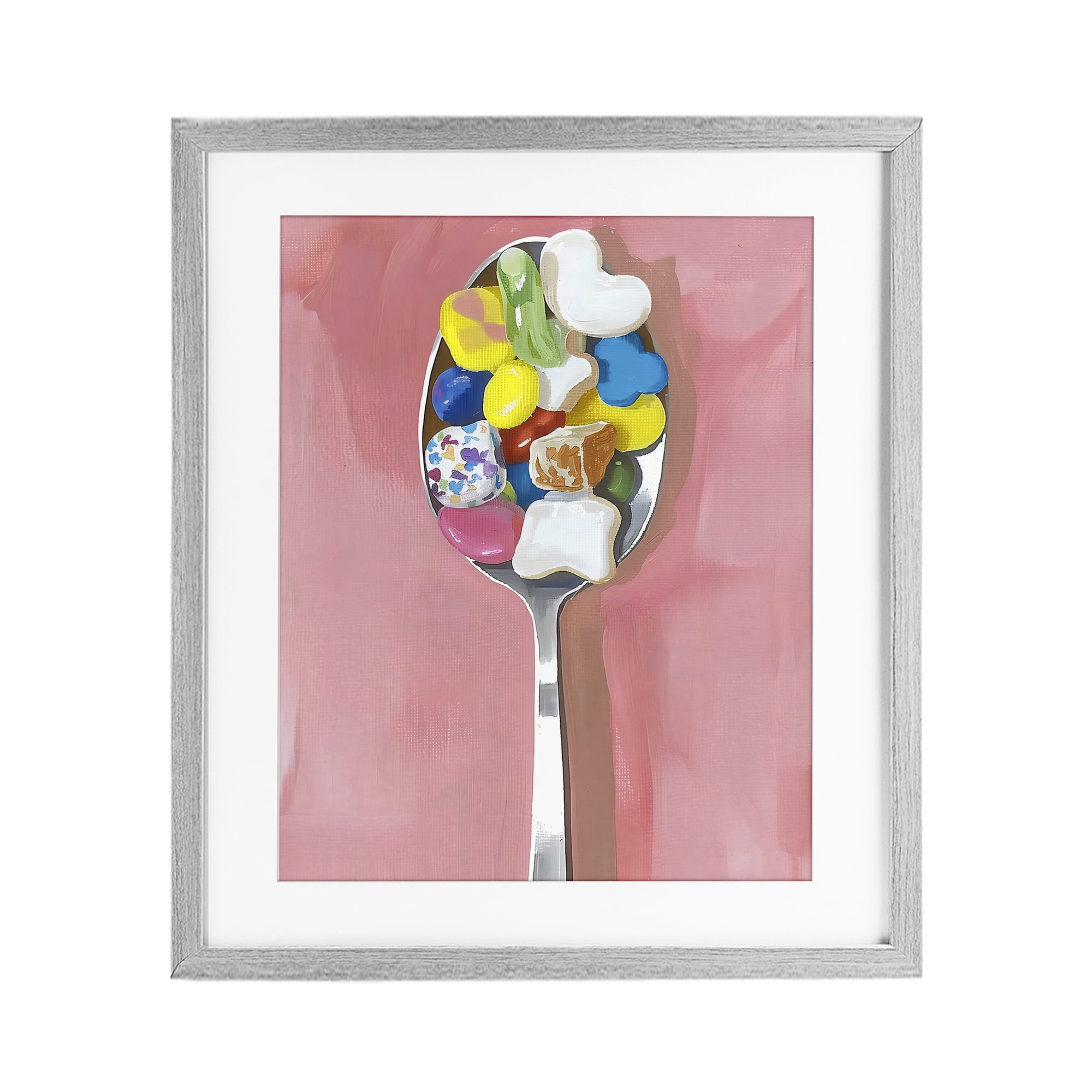 Stupell Industries Nostalgic Fun Breakfast Spoon Gray Framed Print Under Glass, design by The Prints Vibe