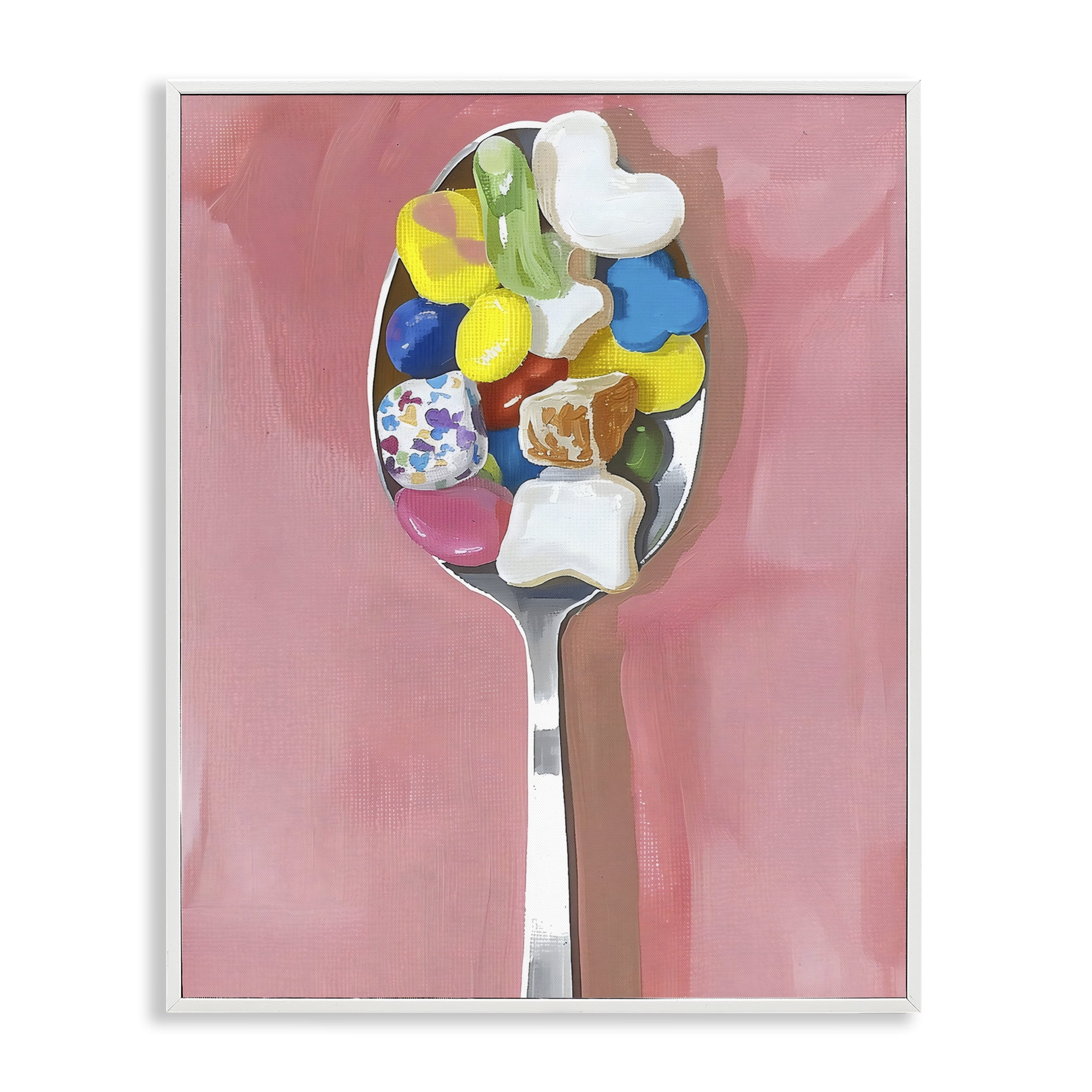Stupell Industries Nostalgic Fun Breakfast Spoon White Framed Giclee Art, design by The Prints Vibe