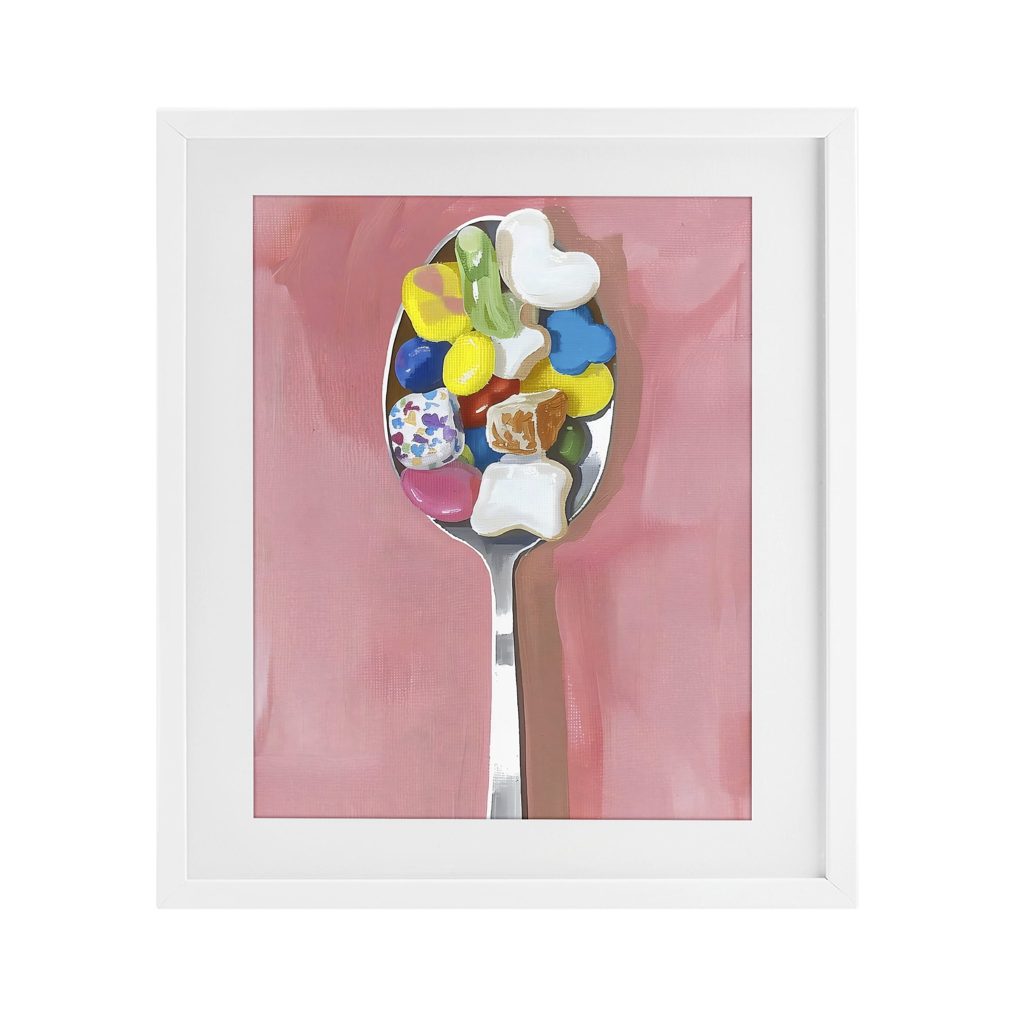 Stupell Industries Nostalgic Fun Breakfast Spoon White Framed Print Under Glass, design by The Prints Vibe