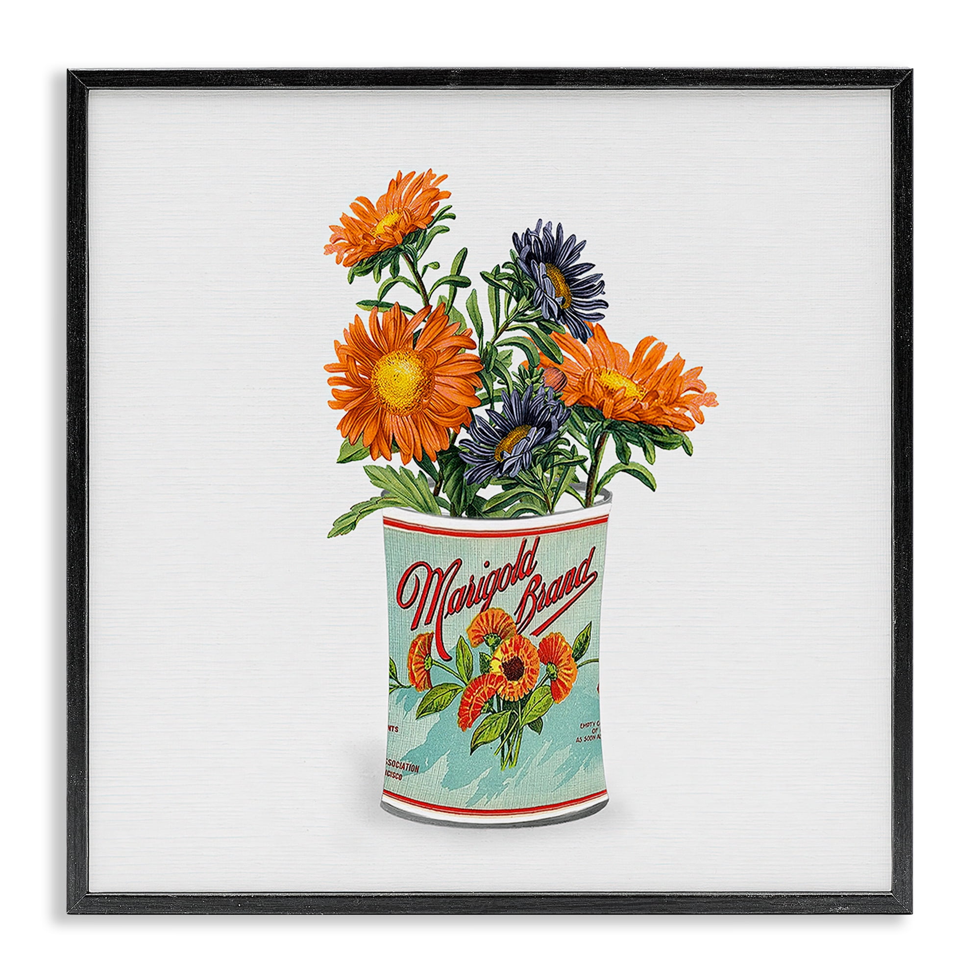 Stupell Industries Nostalgic Marigold Tin Bouquet Black Framed Giclee Art, design by Val Rhodes
