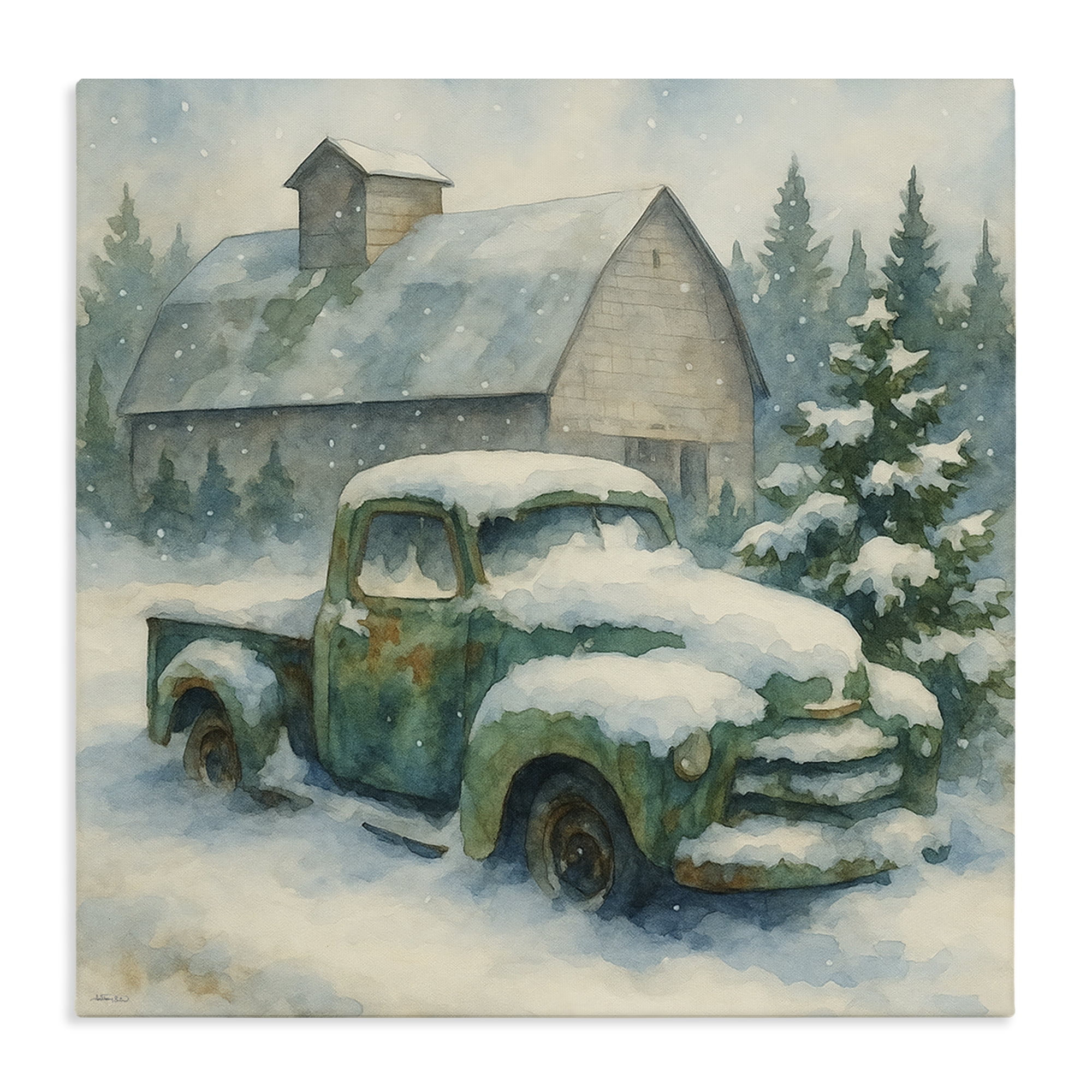 Stupell Industries Nostalgic Winter Farm Truck Canvas Wall Art, design by Antony Smith