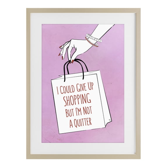 Stupell Industries Art Deco Not A Quitter Shopping Birch Framed Print Under Glass, 17 x 23, by Martina Pavlova