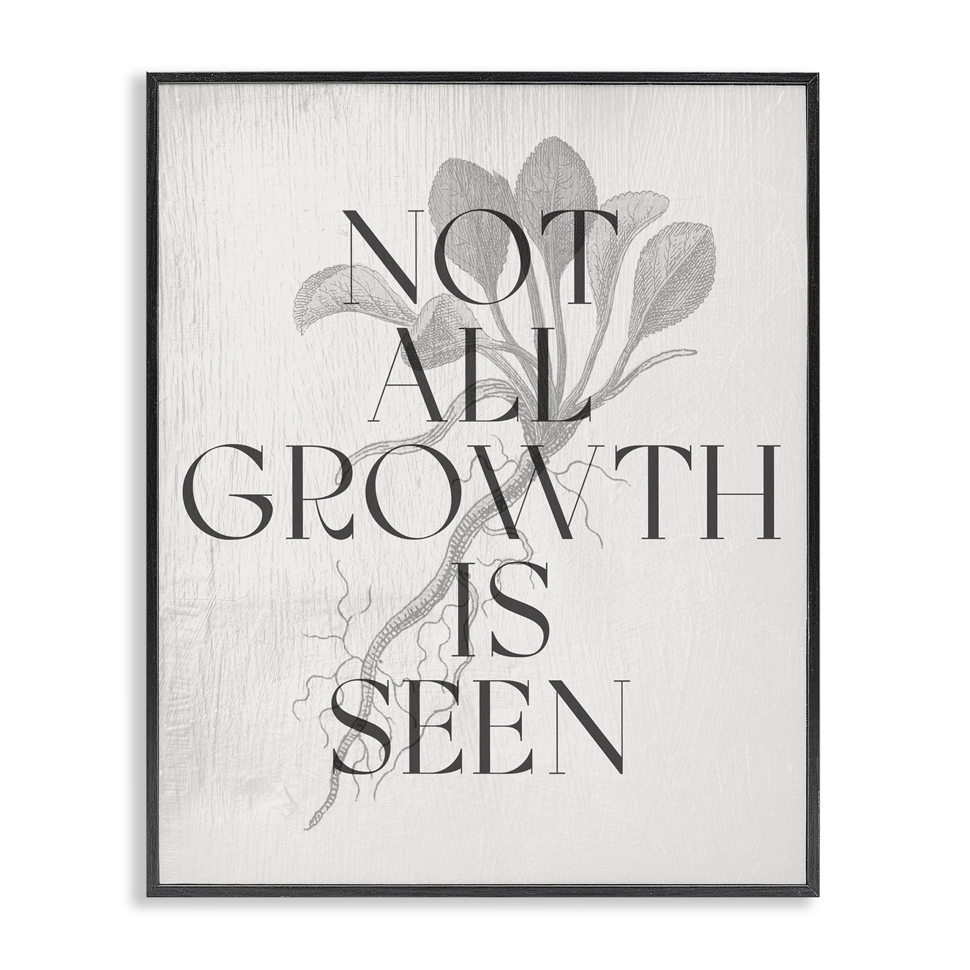 Stupell Industries Not All Growth Is Seen Plants & Flowers Painting Black Framed Art Print Wall Art, 11 x 14