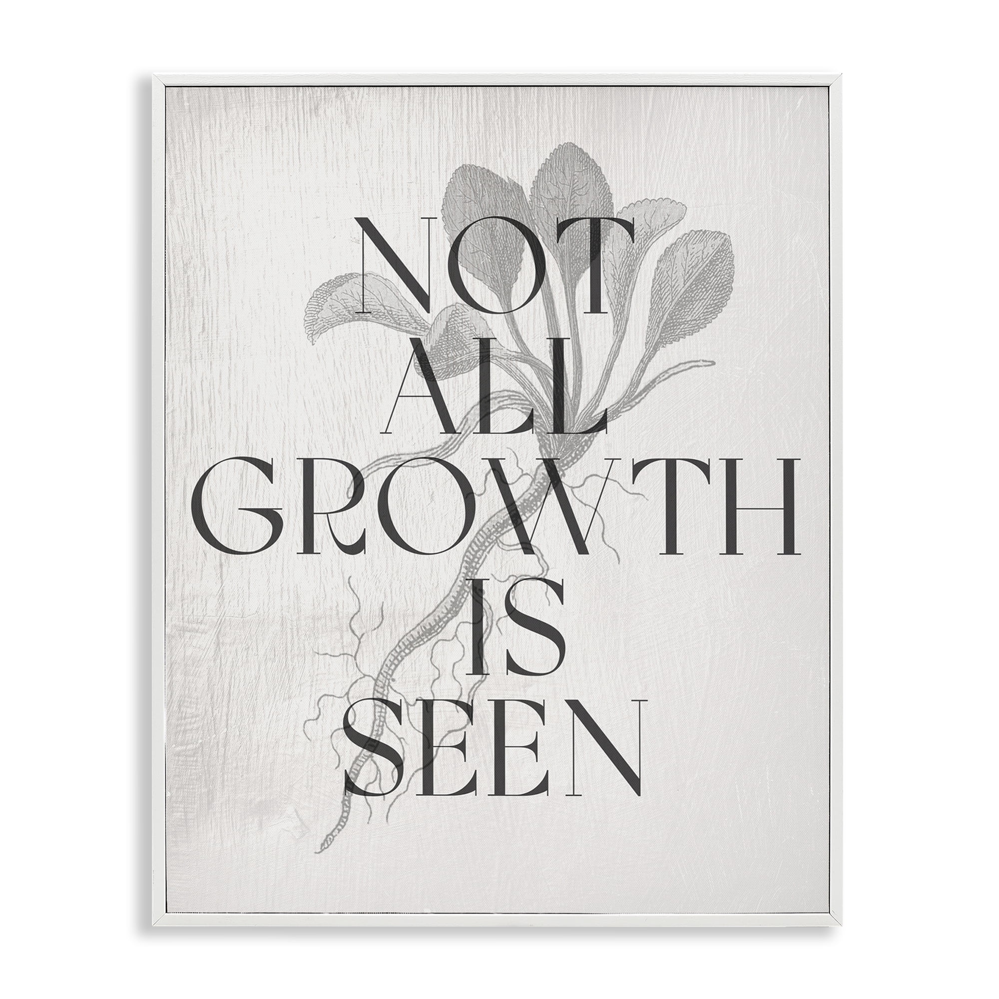 Stupell Industries Not All Growth Is Seen Plants & Flowers Painting White Framed Art Print Wall Art, 16 x 20