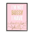thumbnail image 1 of Stupell Industries Not Bossy Leadership Skills Inspirational Phrase Fun Stars Inspirational Painting Black Framed Art Print Wall Art, 24 x 30, 1 of 7