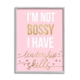 thumbnail image 1 of Stupell Industries Not Bossy Leadership Skills Inspirational Phrase Fun Stars Inspirational Painting Gray Framed Art Print Wall Art, 11 x 14, 1 of 7