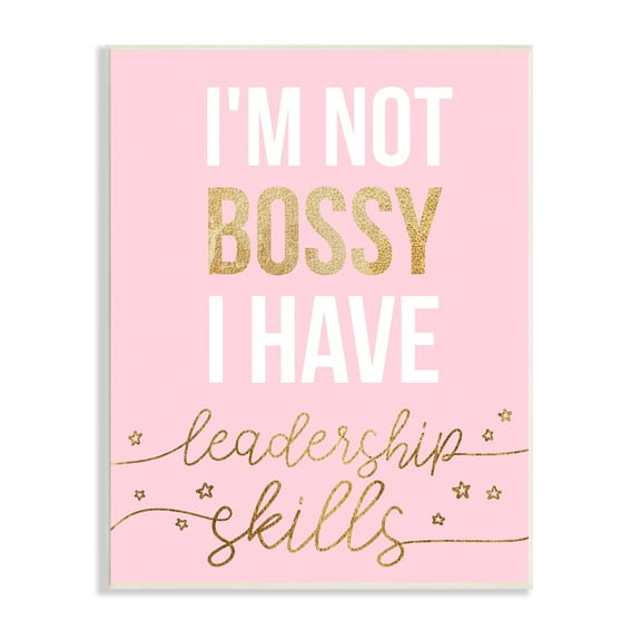 Stupell Industries Not Bossy Leadership Skills Inspirational Phrase Fun Stars Inspirational Painting Unframed Art Print Wall Art, 10 x 15