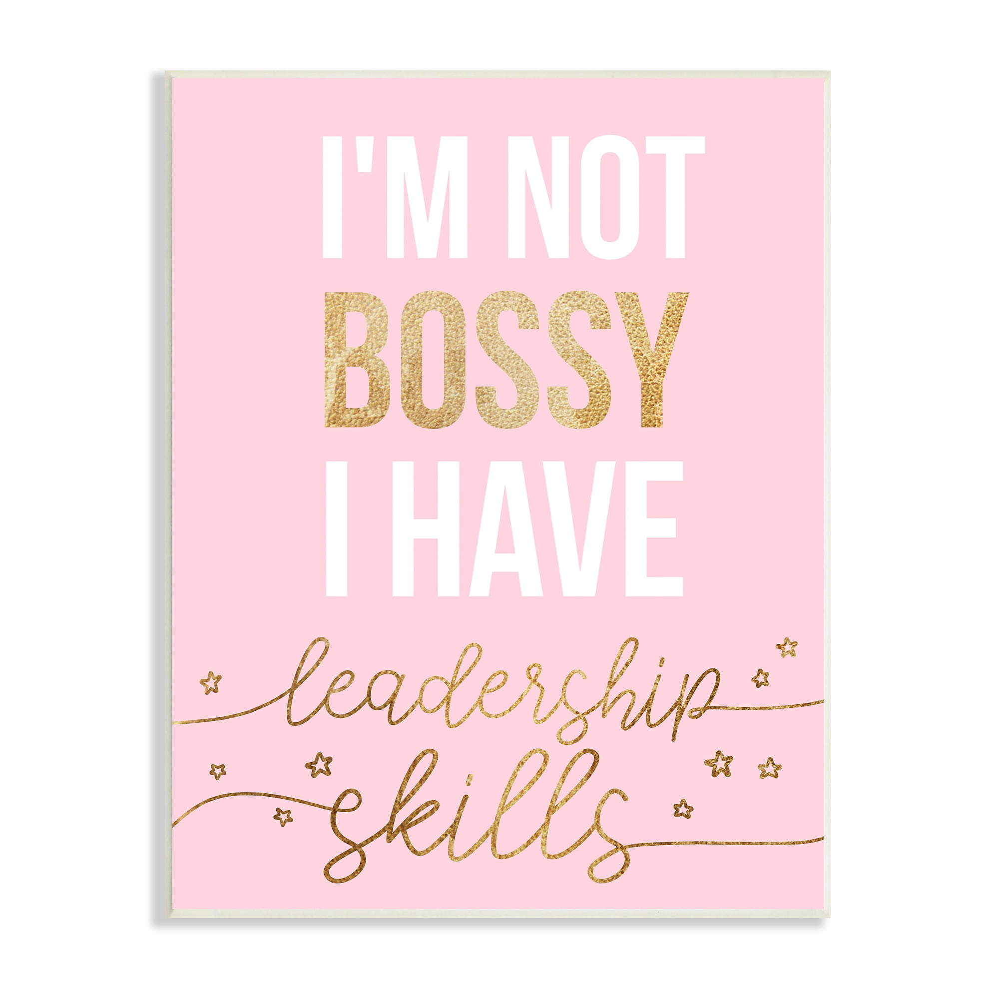 Stupell Industries Not Bossy Leadership Skills Inspirational Phrase Fun Stars Inspirational Painting Unframed Art Print Wall Art, 13 x 19
