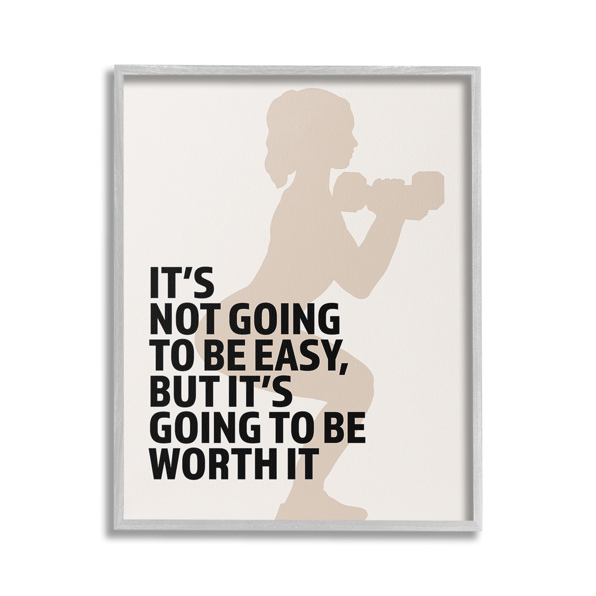 Stupell Industries Not Easy But Worth It Inspirational Painting Gray Framed Art Print Wall Art, 24 x 30