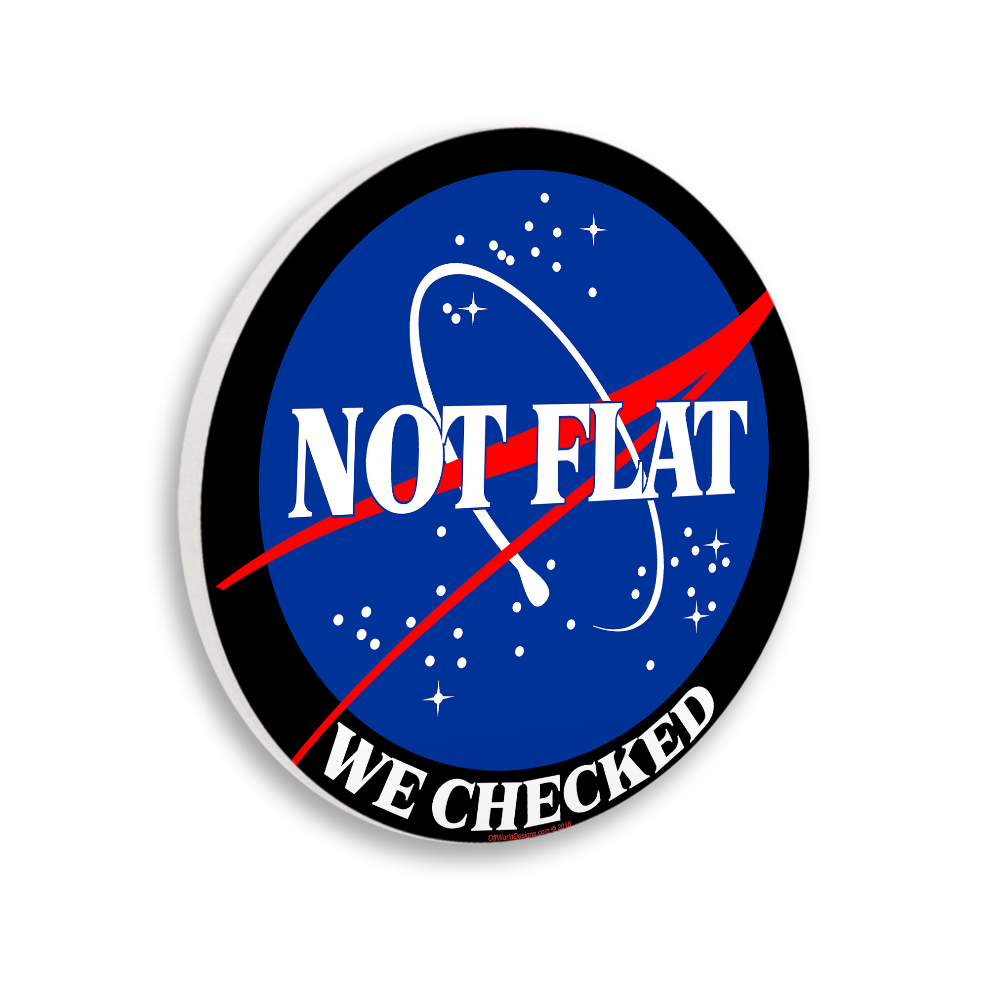 Stupell Industries Not Flat Astronomy Phrase Typography Painting Unframed Art Print Wall Art, 12 x 12