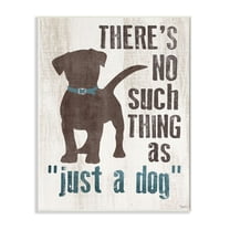 Stupell Industries Not Just a Dog Phrase Family Pet Brown Blue Word Design Graphic Art Unframed Art Print Wall Art, 10x15, by Gigi Louise