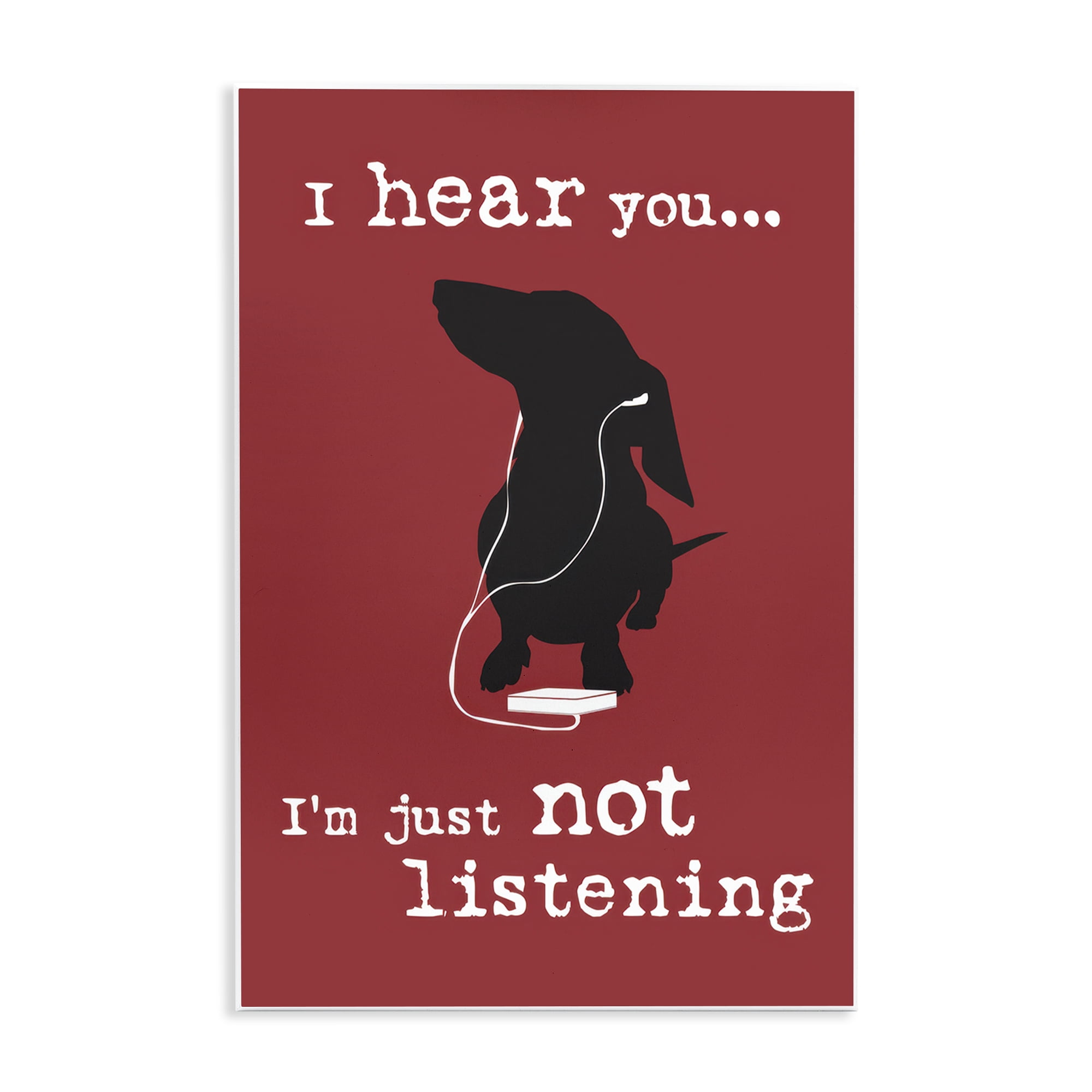 Stupell Industries Not Listening Dog Headphones Animals Painting Unframed Art Print Wall Art, 13 x 19