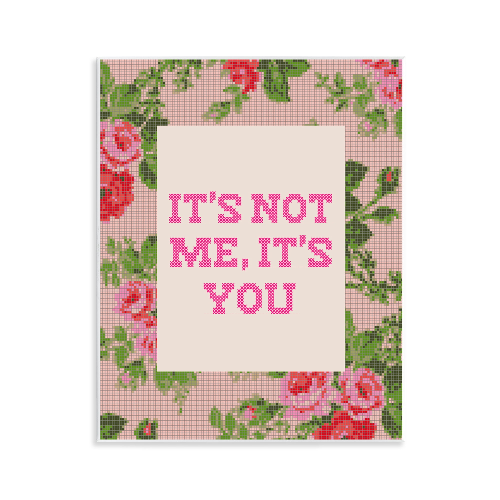 Stupell Industries Not Me It's You Faux Cross Stitch Wall Plaque Art, design by Lil' Rue