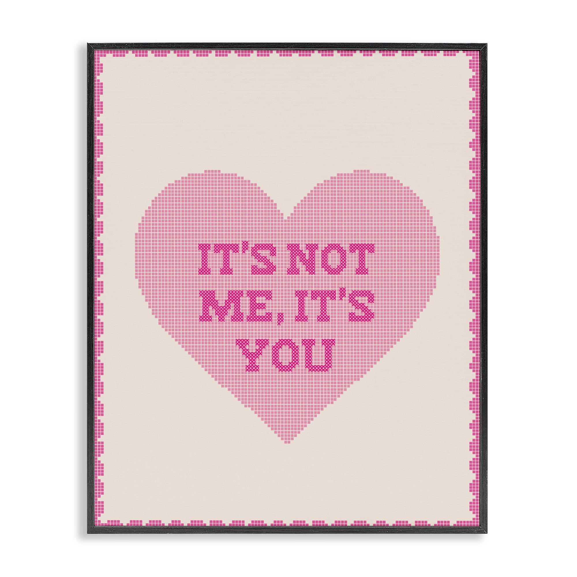 Stupell Industries Not Me It's You on Heart Black Framed Giclee Art, design by Lil' Rue