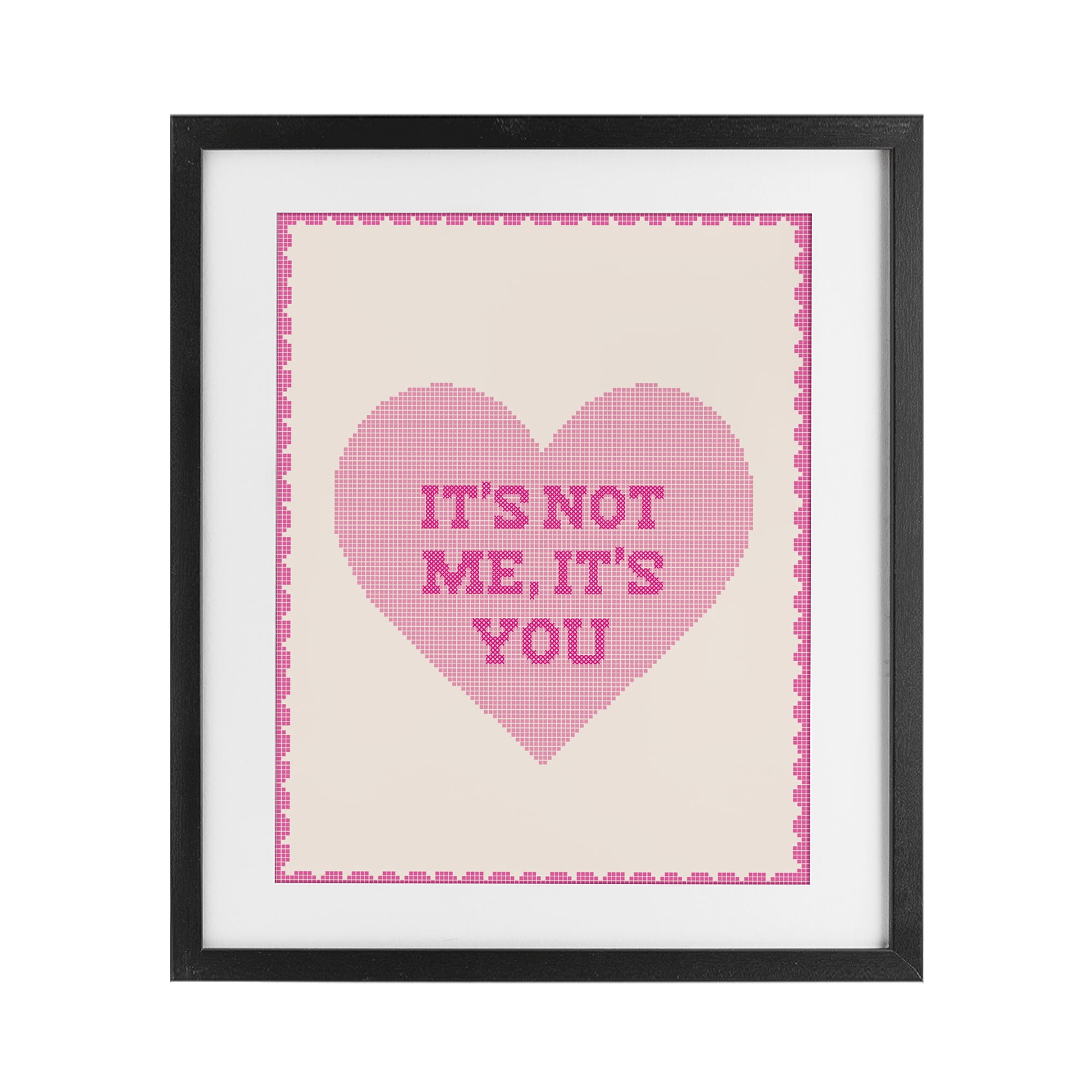 Stupell Industries Not Me It's You on Heart Black Framed Print Under Glass, design by Lil' Rue