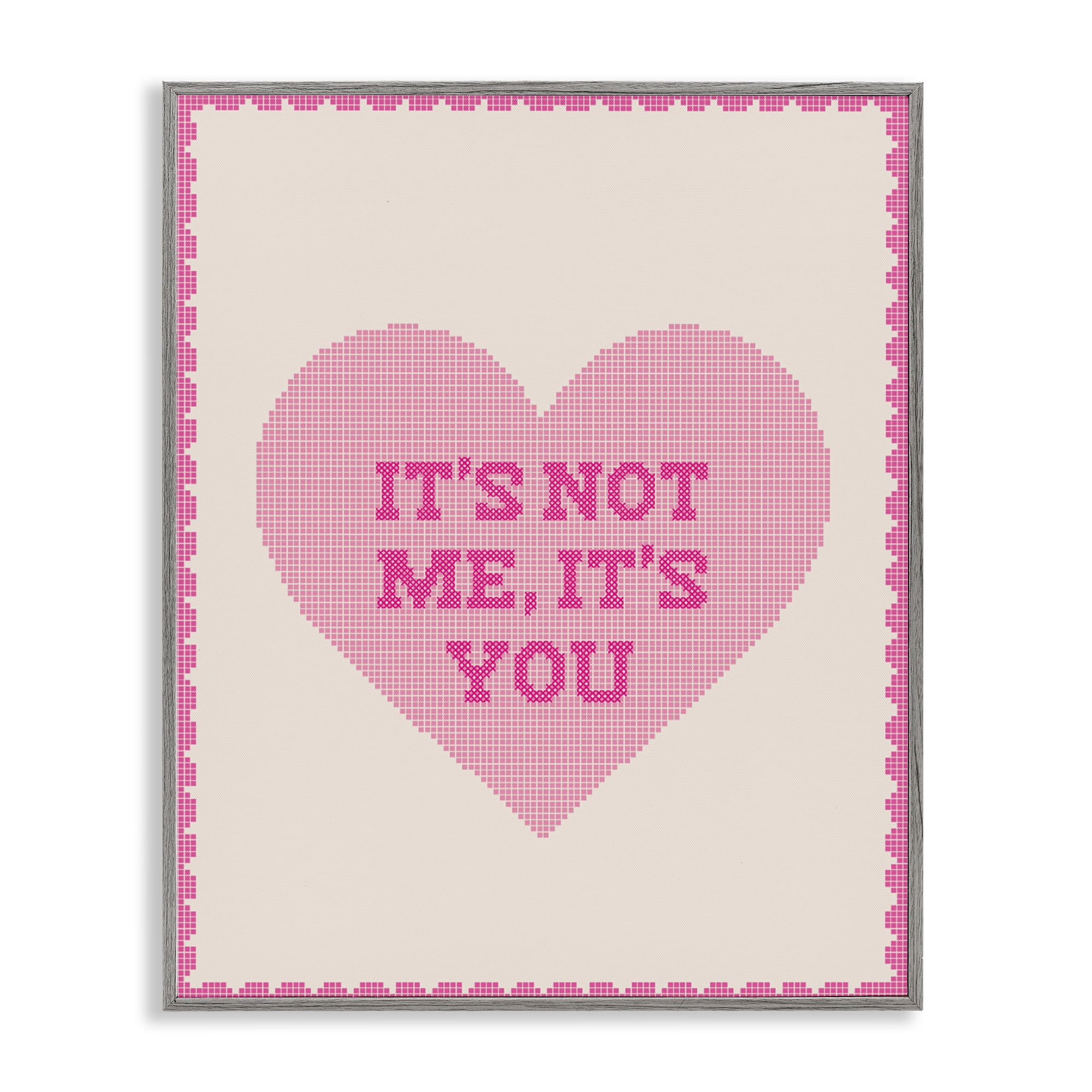 Stupell Industries Not Me It's You on Heart Gray Framed Giclee Art, design by Lil' Rue