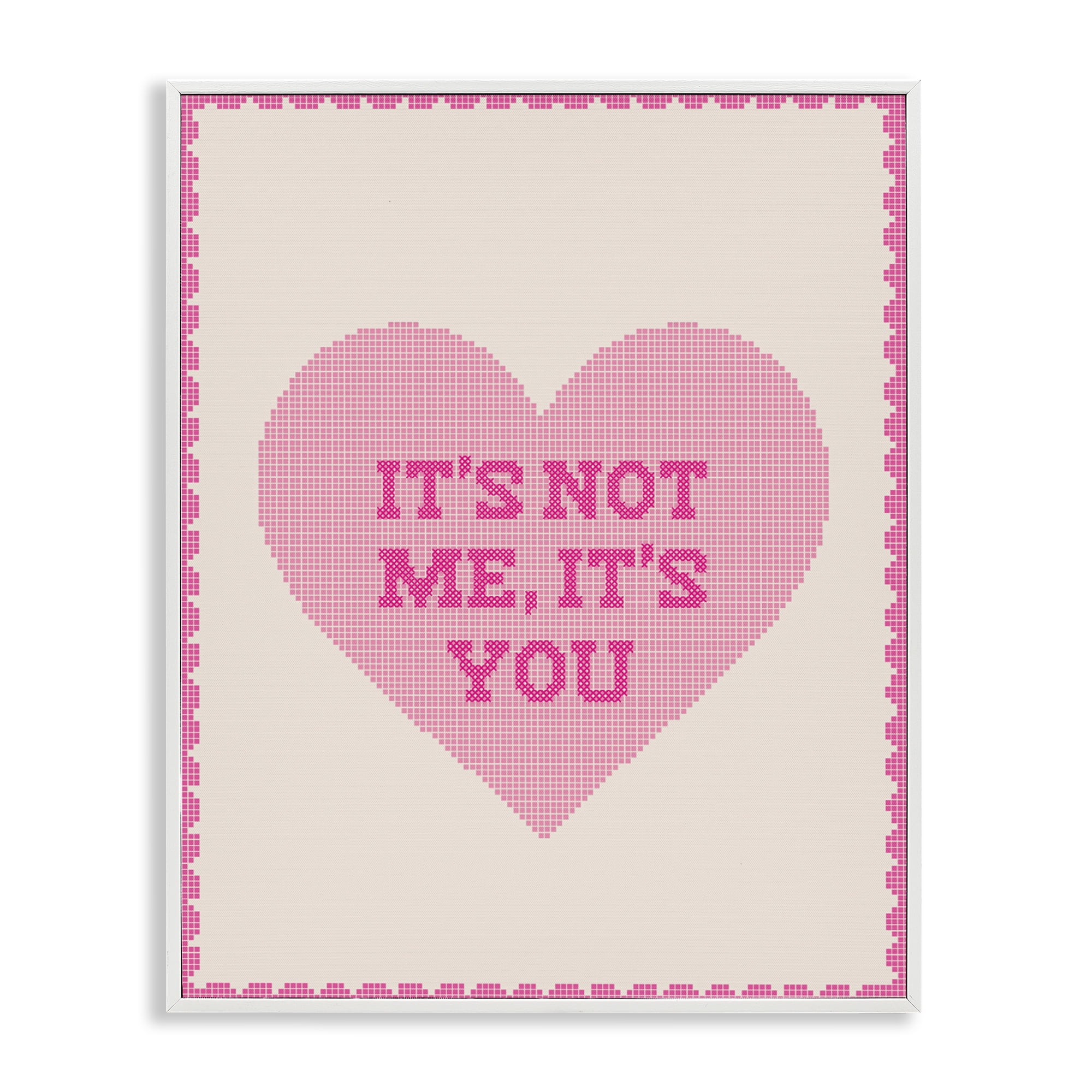 Stupell Industries Not Me It's You on Heart White Framed Giclee Art, design by Lil' Rue