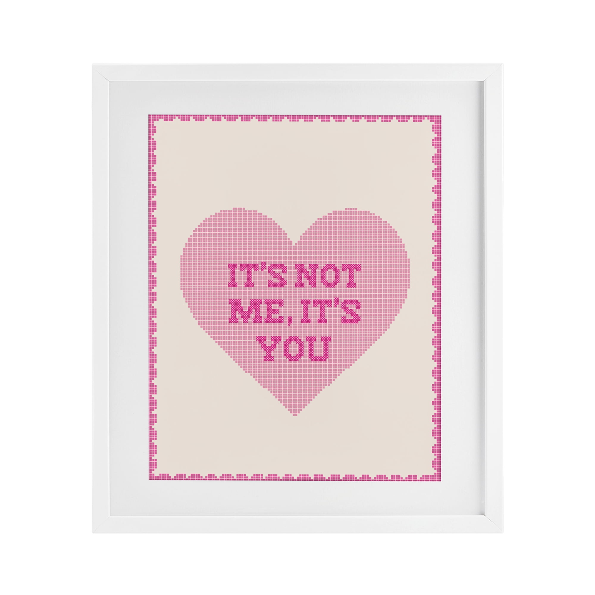 Stupell Industries Not Me It's You on Heart White Framed Print Under Glass, design by Lil' Rue