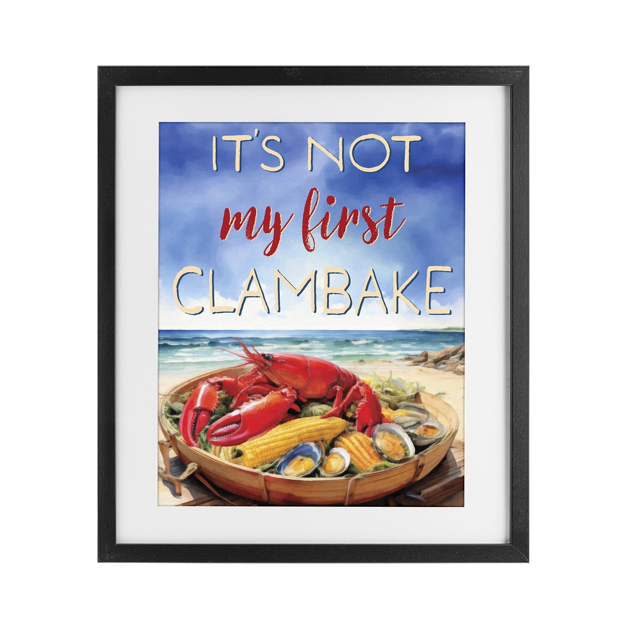 Stupell Industries Not My First Clambake Black Framed Print Under Glass, design by Grotto Studios
