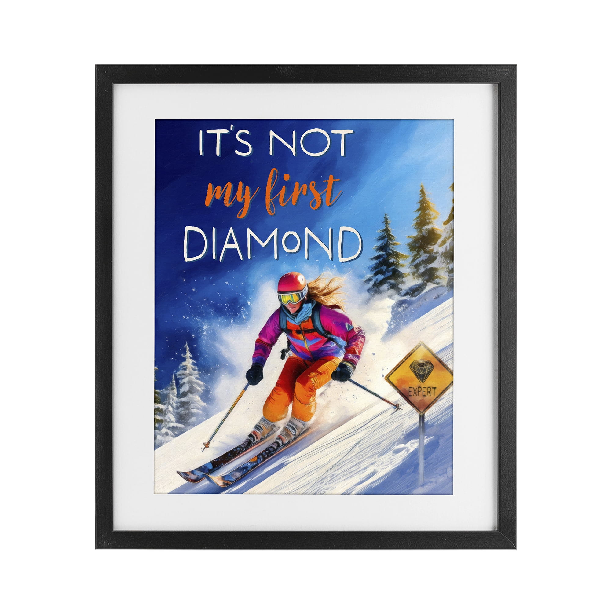 Stupell Industries Not My First Diamond Black Framed Print Under Glass, design by Grotto Studios