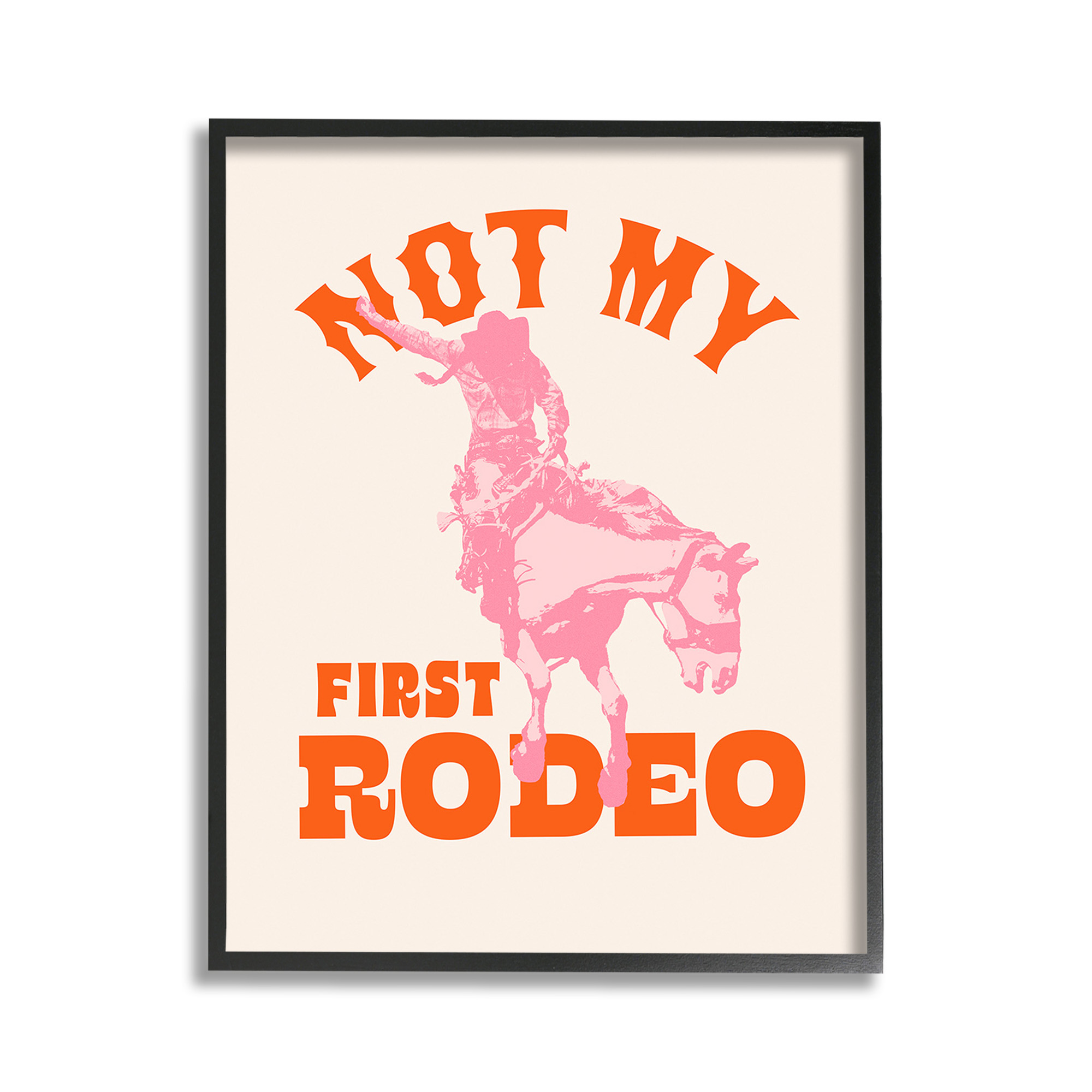 Stupell Industries Not My First Rodeo Phrase Animals & Insects Painting Black Framed Art Print Wall Art, 11 x 14