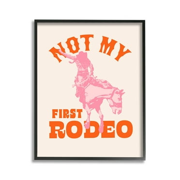 Stupell Industries Not My First Rodeo Phrase Animals & Insects Painting Black Framed Art Print Wall Art, 11 x 14