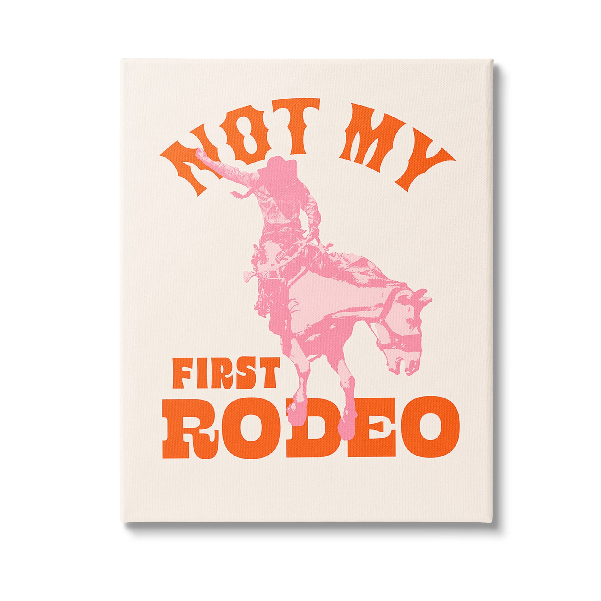 Stupell Industries Not My First Rodeo Phrase Animals & Insects Painting Gallery Wrapped Canvas Art Print Wall Art, 36 x 48